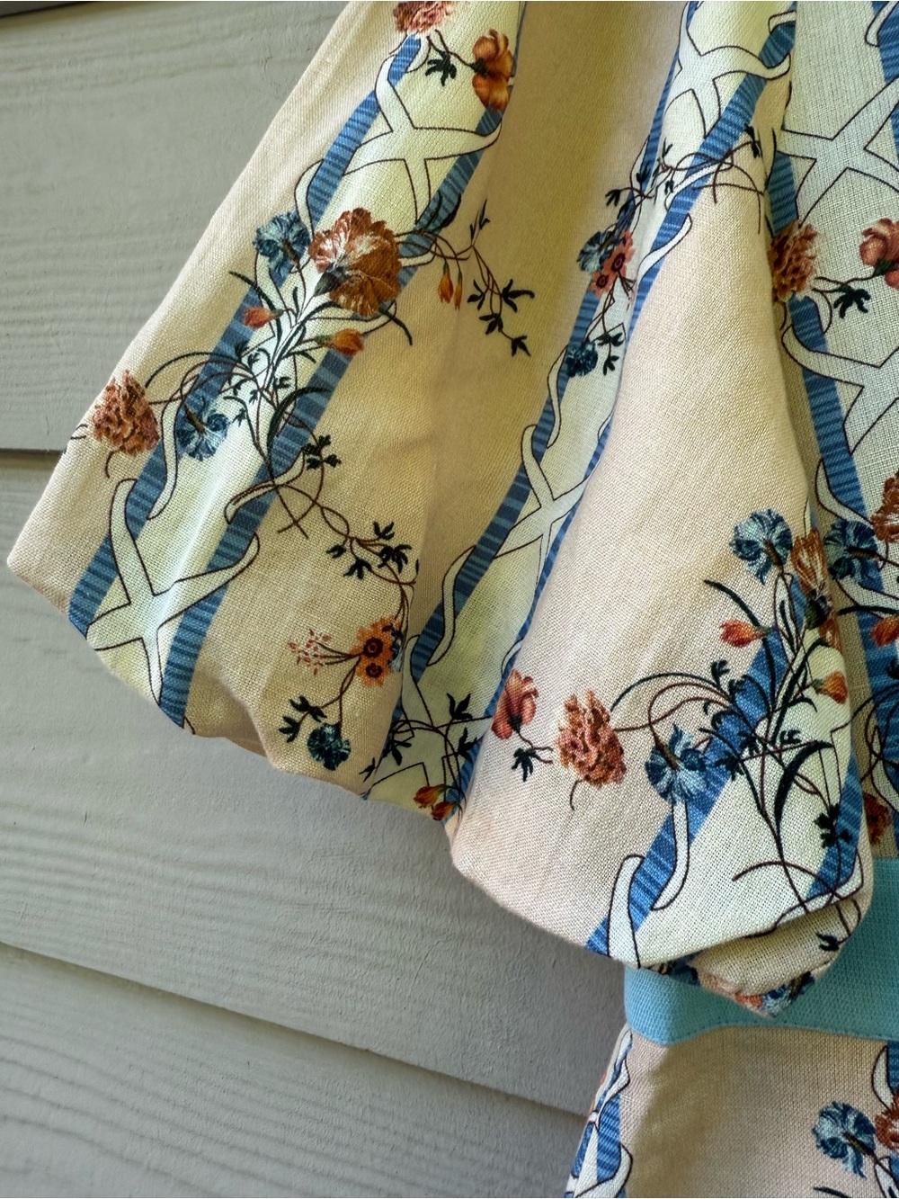 Anna Cate PEACH/BLUE FLORAL LINEN KENDAL DRESS - Picture 7 of 12